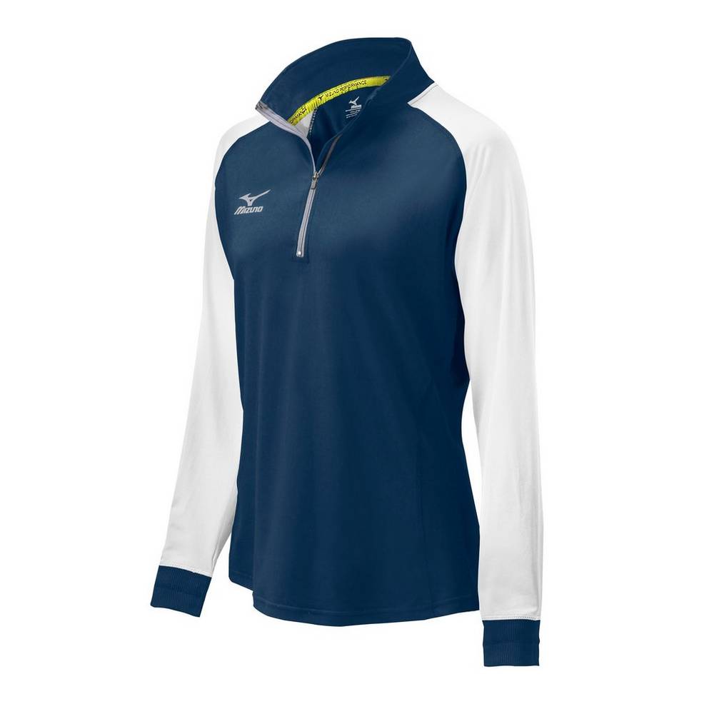 Mizuno Women's Elite 9 Prime 1/2 Zip Jacket Navy/White (440629-JNW)